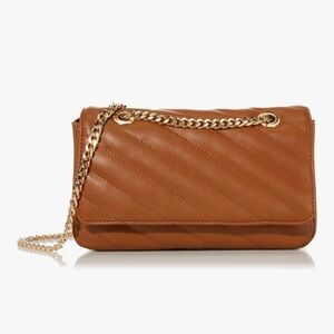 Elegant Chain Strap Crossbody Bag - Cognac